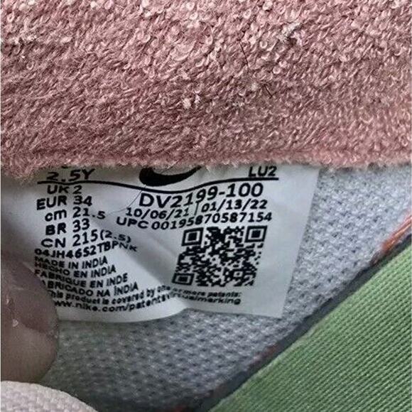 NIKE FORCE 1 LV8 PS White Yellow Strike DV2199-100 Youth Size 2.5 Kids Eu 34 - Picture 7 of 7